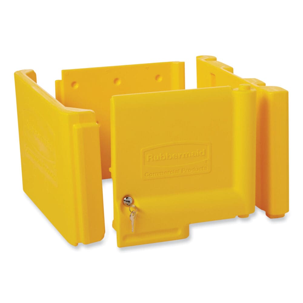 Locking Cabinet, For Rubbermaid Commercial Cleaning Carts, Yellow - Image 3