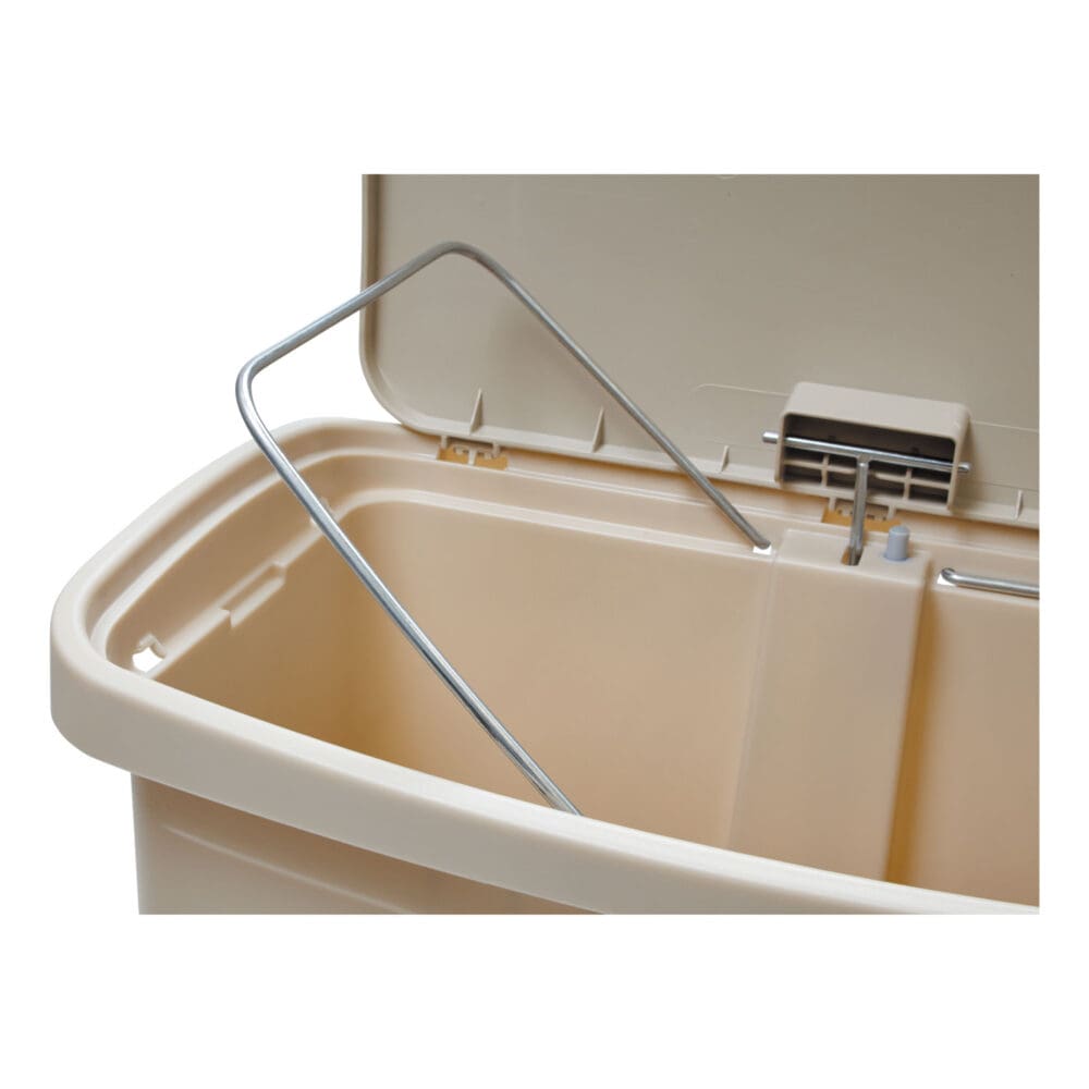 Streamline Resin Step-On Container, Front Step Style, 8 gal, Polyethylene, Beige - Image 4