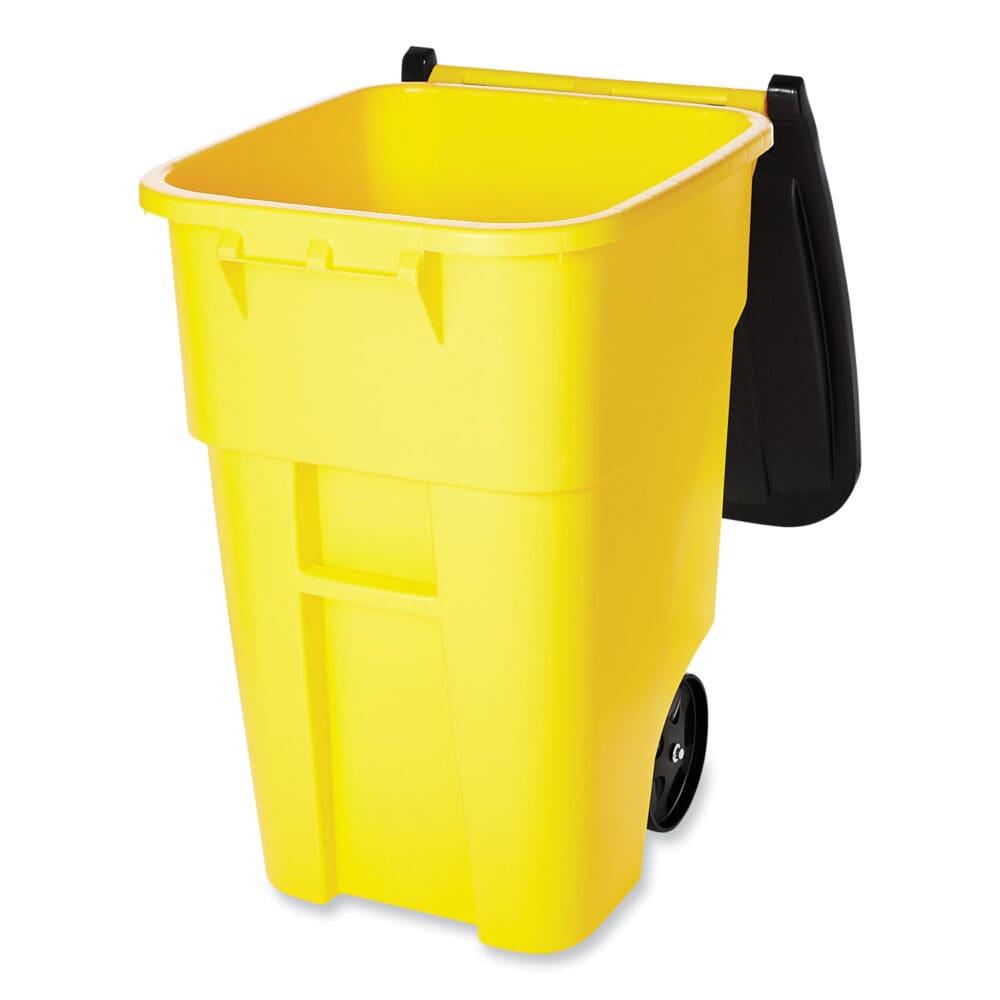 Square Brute Rollout Container, 50 gal, Molded Plastic, Yellow - Image 3