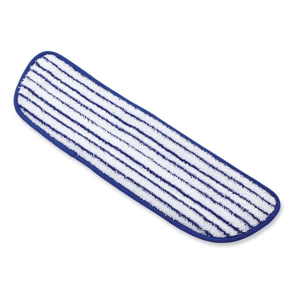 Microfiber Finish Pad, 18 x 5.5, Blue/White, 6/Box - Image 3