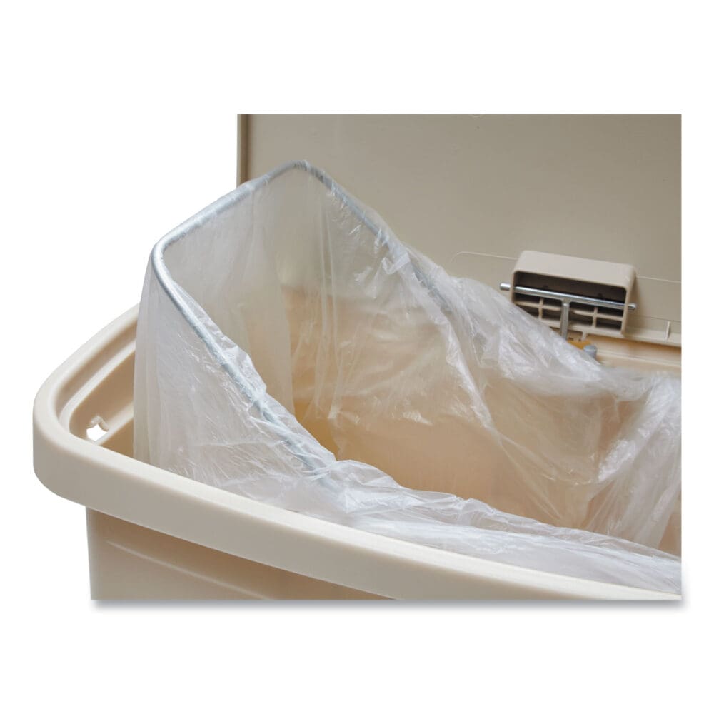 Streamline Resin Step-On Container, Front Step Style, 13 gal, Polyethylene, Beige - Image 6