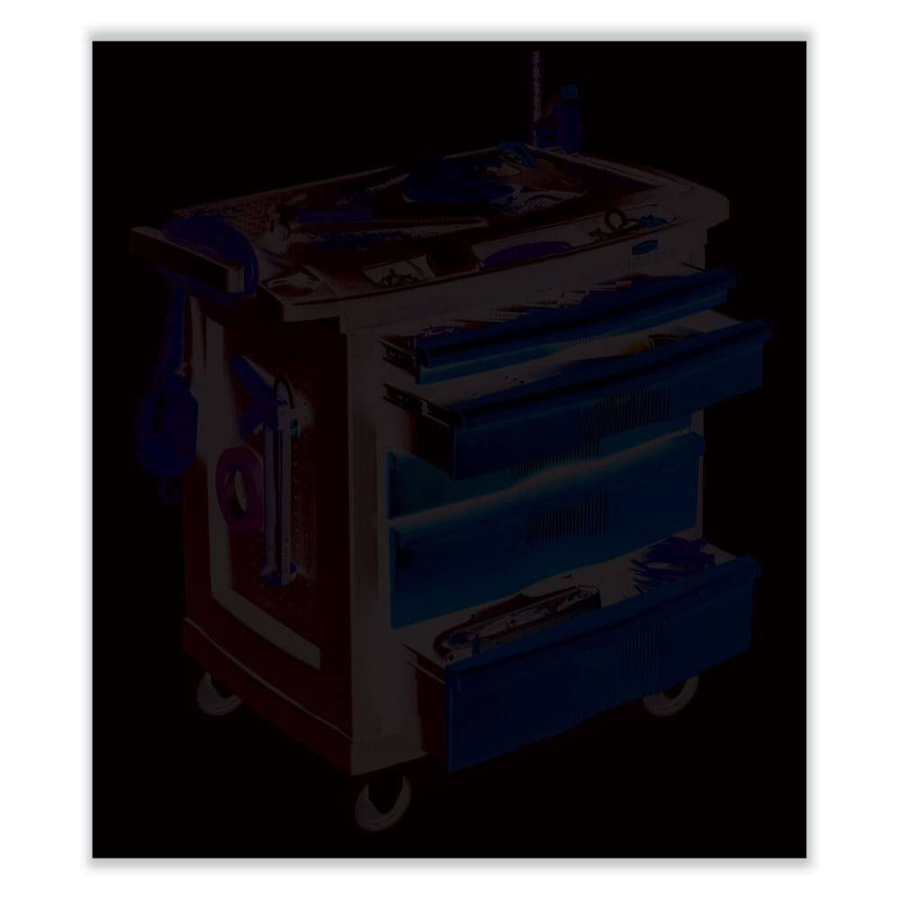 Five-Drawer Mobile Workcenter, 32.63w x 19.9d x 33.5h, Black Plastic Top - Image 5
