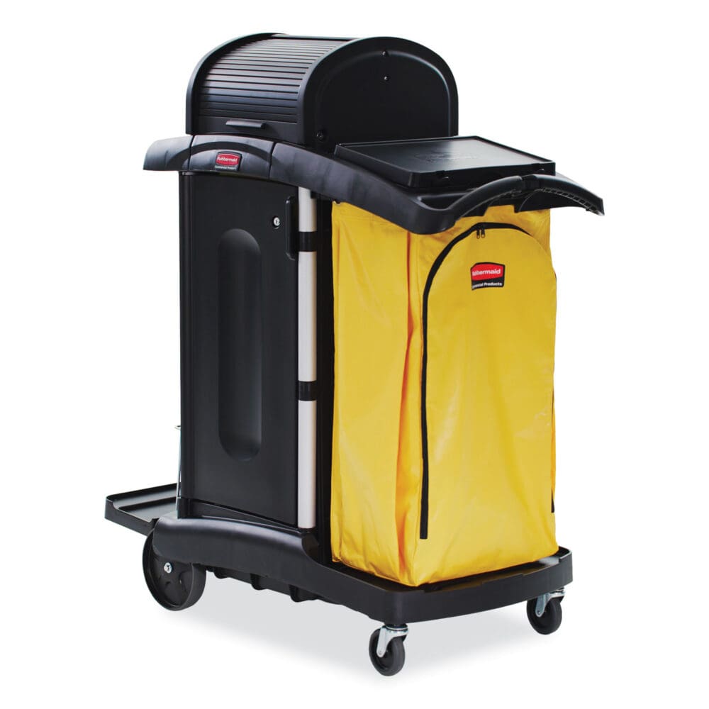 Vinyl Cleaning Cart Bag, 34 gal, 17.5" x 33", Yellow - Image 9