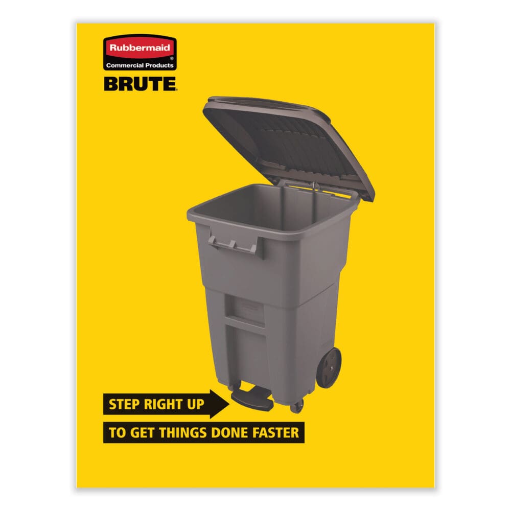 Brute Step-On Rollouts, 50 gal, Metal/Plastic, Gray - Image 3