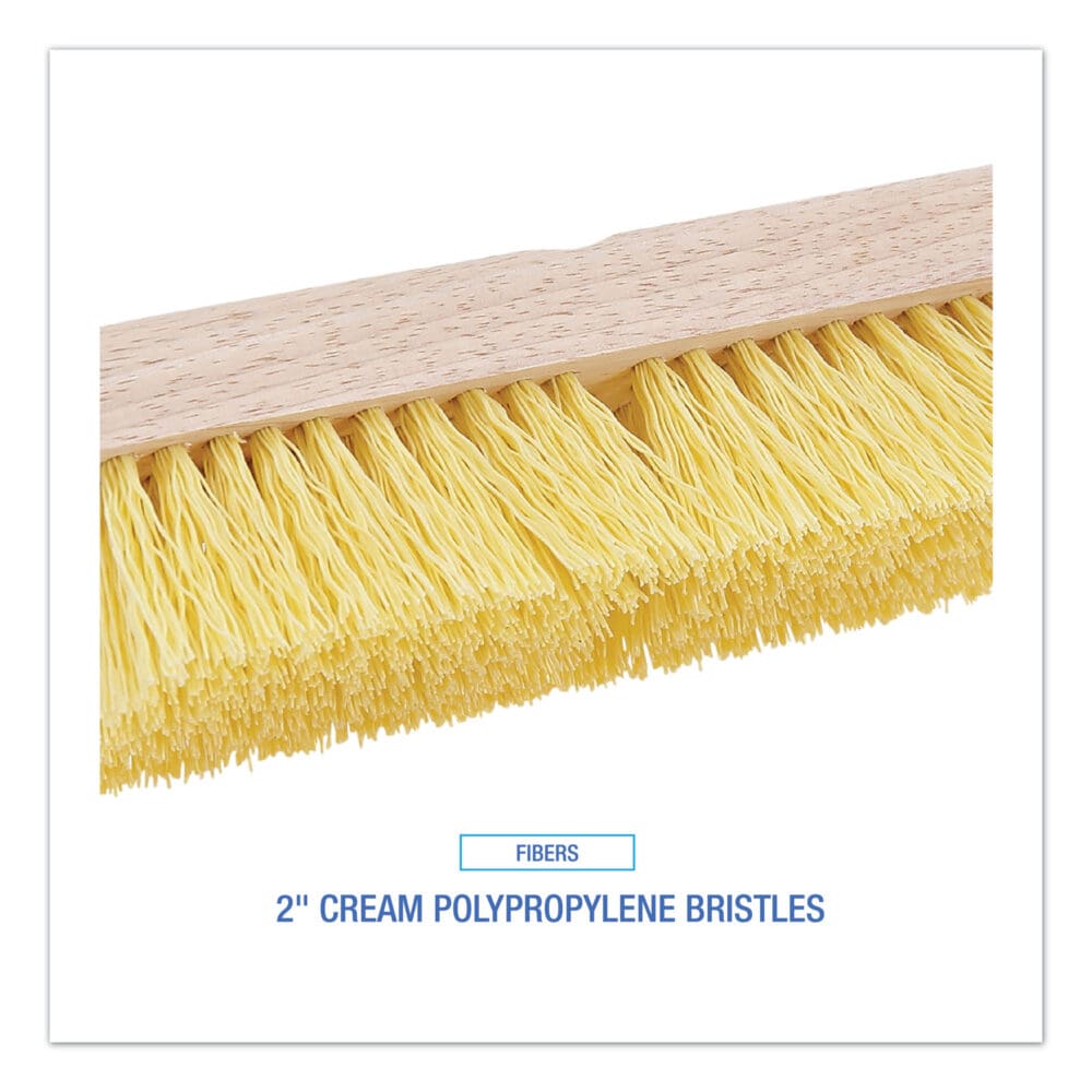 Deck Brush Head, 2" Cream Polypropylene Bristles, 10" Brush - Image 3