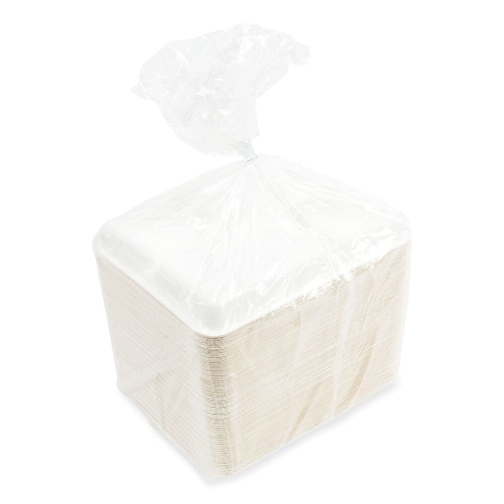 Bagasse PFAS-Free Food Tray, 5-Compartment, 8.26 x 10.23 x 0.94, White, Bamboo/Sugarcane, 500/Carton - Image 3