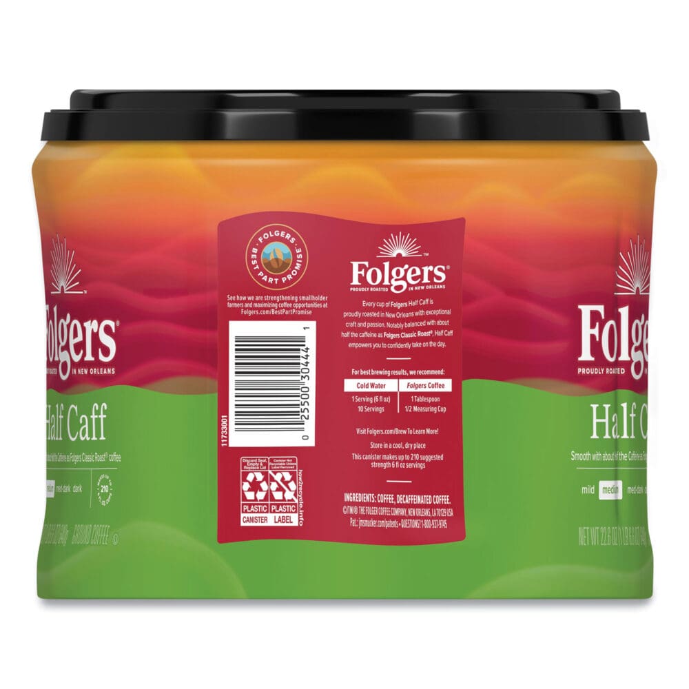 Coffee, Half Caff, 22.6 oz Canister, 6/Carton - Image 6