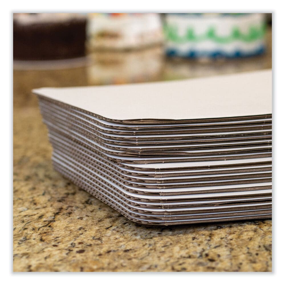 Bakery Bright White Cake Pad, Double Wall Pad, 10 x 14, White, Paper, 100/Carton - Image 2