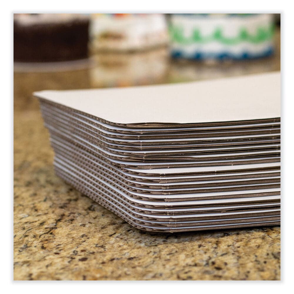 Bakery Bright White Cake Pad, Double Wall Pad, 25.5 x 17.5, White, Paper, 50/Carton - Image 2