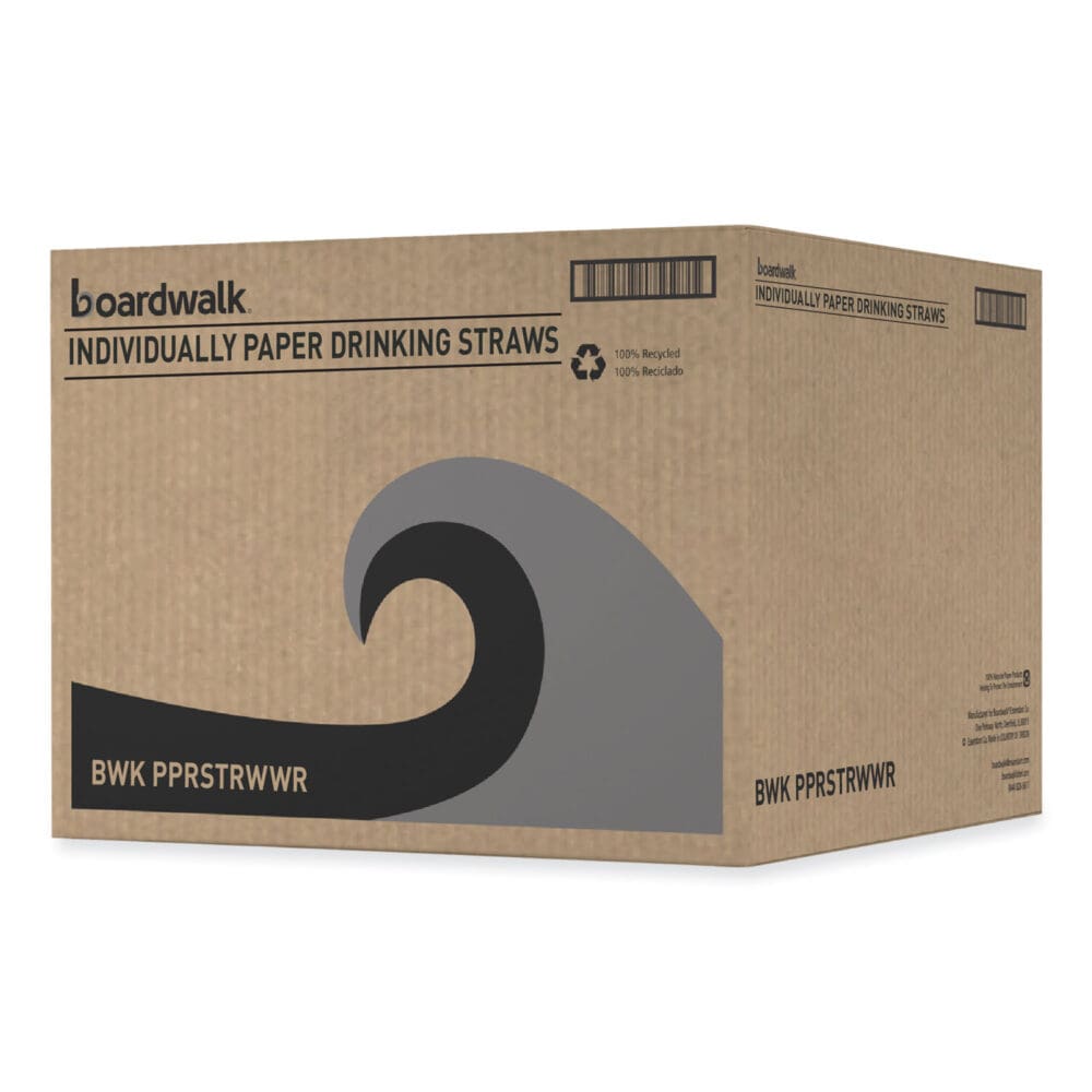 Individually Wrapped Paper Straws, 7.75" x 0.25", White, 3,200/Carton - Image 8