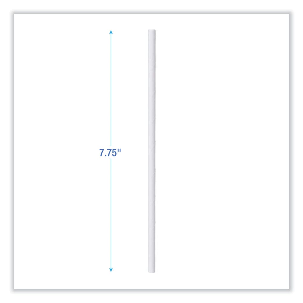 Individually Wrapped Paper Straws, 7.75" x 0.25", White, 3,200/Carton - Image 9