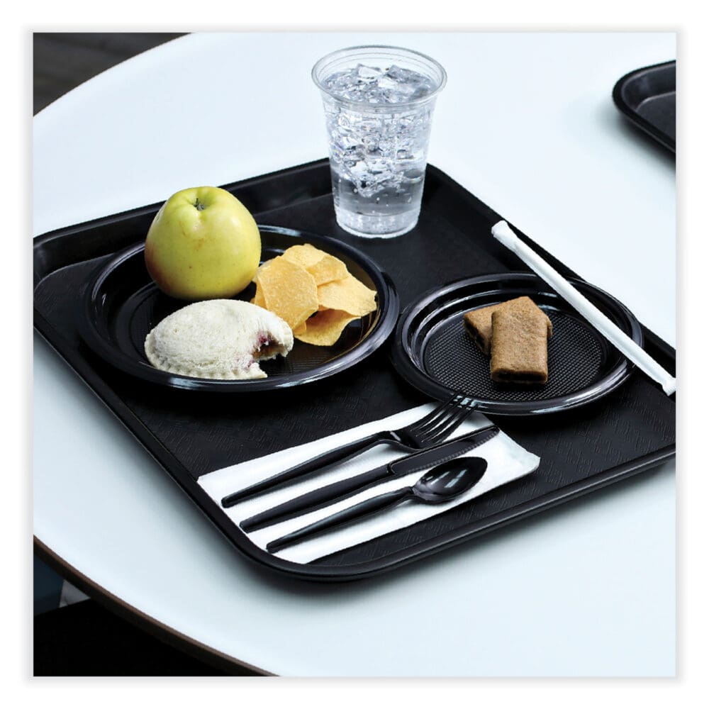 Hi-Impact Plastic Dinnerware, Plate, 9" dia, Black, 500/Carton - Image 4