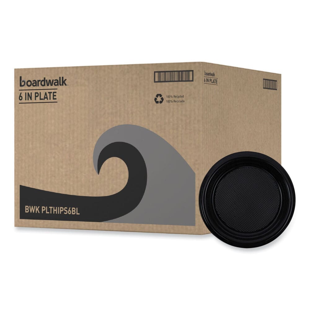 Hi-Impact Plastic Dinnerware, Plate, 6" dia, Black, 1,000/Carton - Image 8