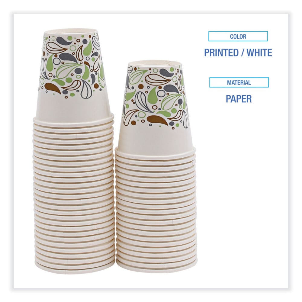 Deerfield Printed Paper Cold Cups, 12 oz, 50 Cups/Sleeve, 20 Sleeves/Carton - Image 2