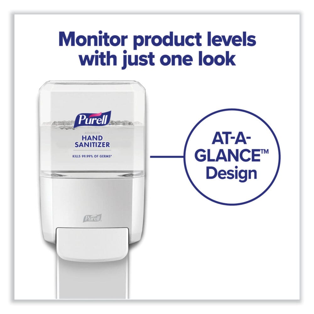 Push-Style Hand Sanitizer Dispenser, 1,200 mL, 5.25 x 8.56 x 12.13, White - Image 3