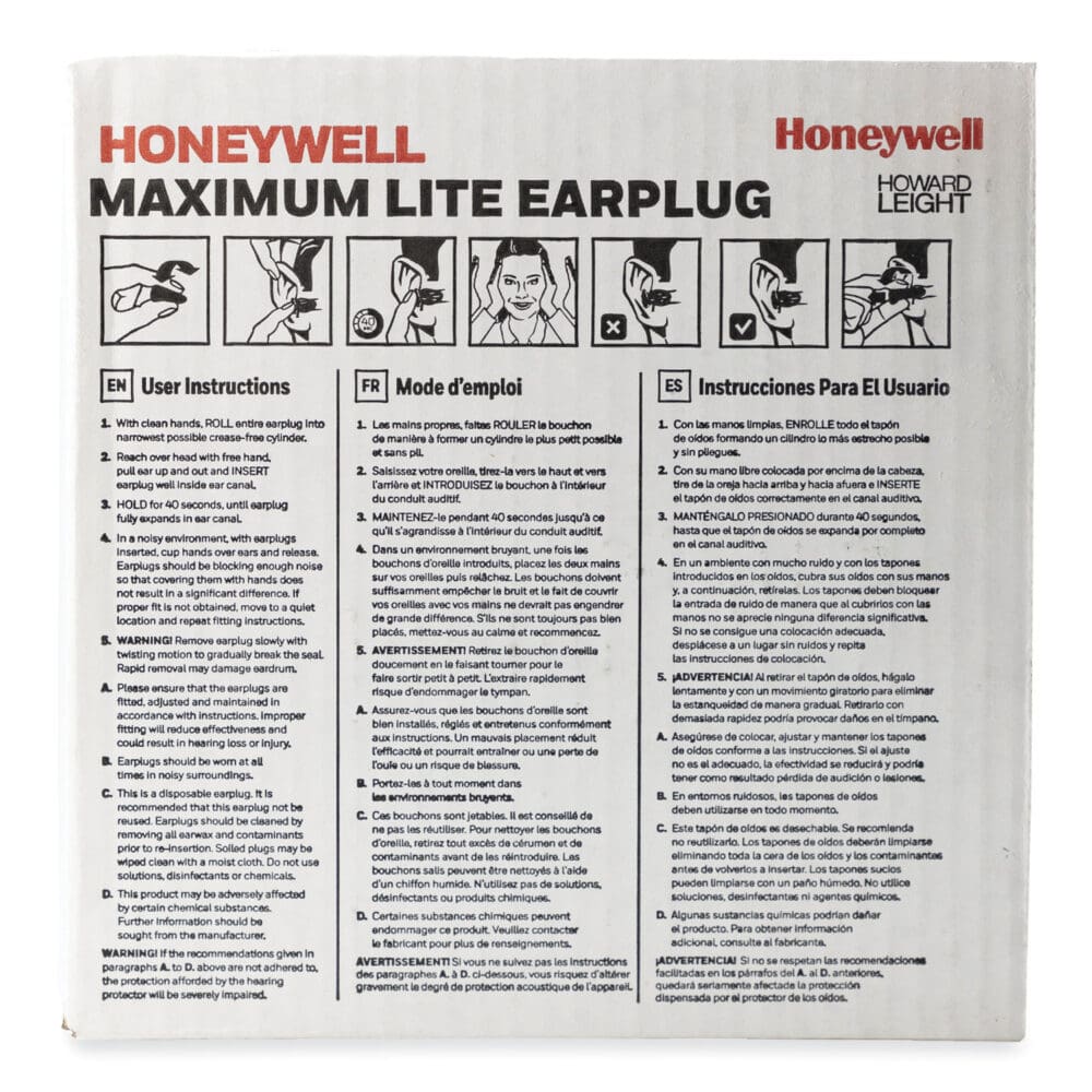 MAXIMUM Lite Single-Use Earplugs, Corded, 30NRR, Green, 100 Pairs - Image 3
