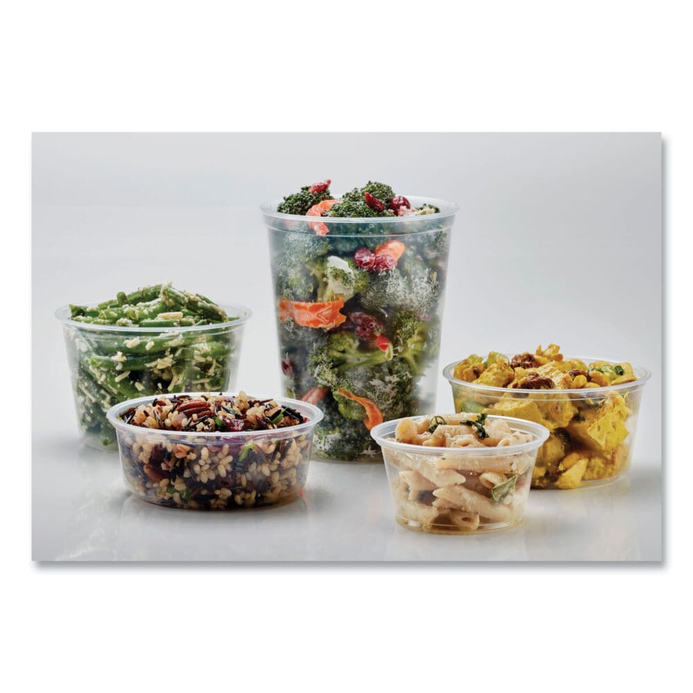Microwavable Deli Containers, 24 oz, 4.6 Diameter x 4.1 h, Clear, Plastic, 500/Carton - Image 4