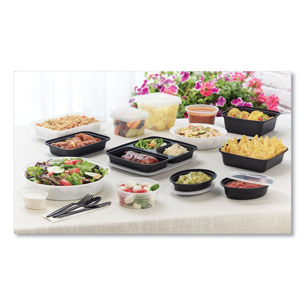 Newspring VERSAtainer Microwavable Containers, Round, 16 oz, 6 x 6 x 1.5, White/Clear, Plastic, 150/Carton - Image 3