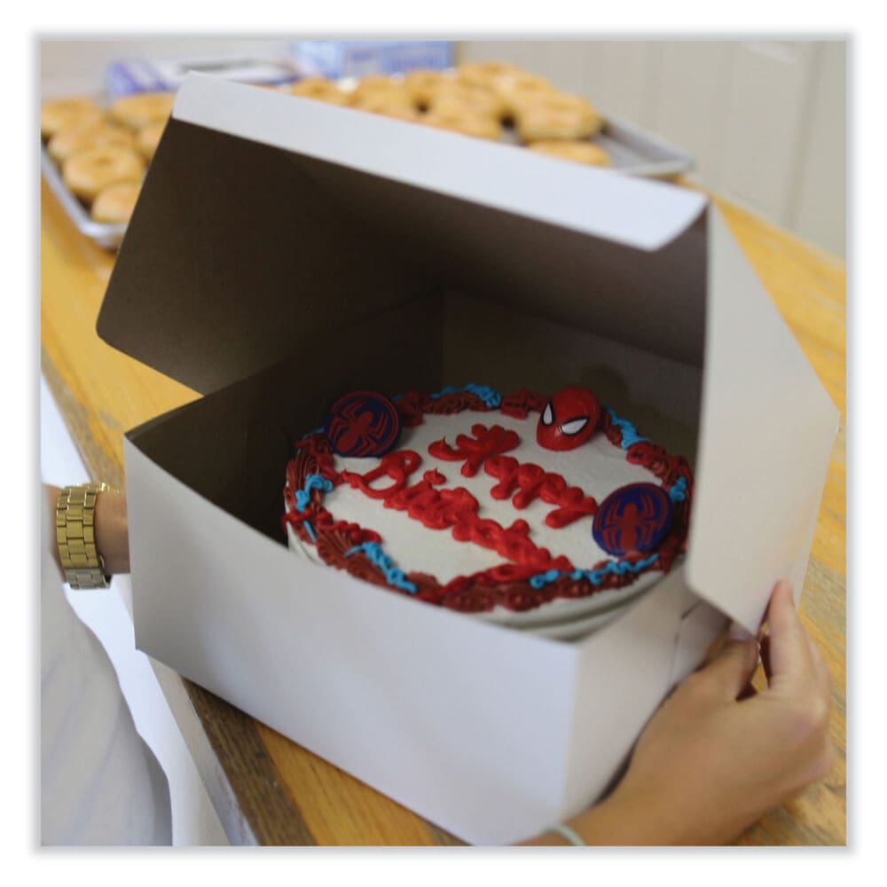 Bakery Boxes, Standard, 6 x 6 x 4, White, Paper, 250/Carton - Image 4