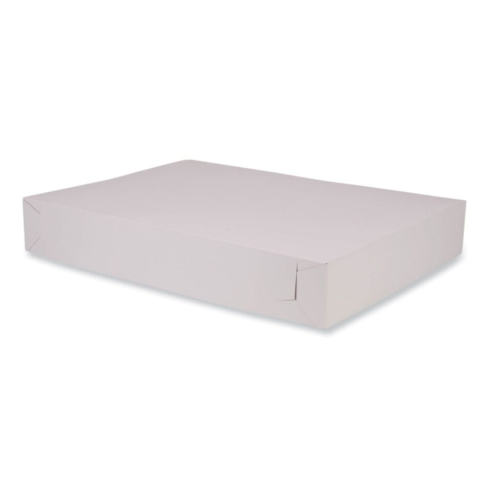 Bakery Boxes, Standard, 26 x 18.5 x 4, White, Paper, 50/Carton - Image 3