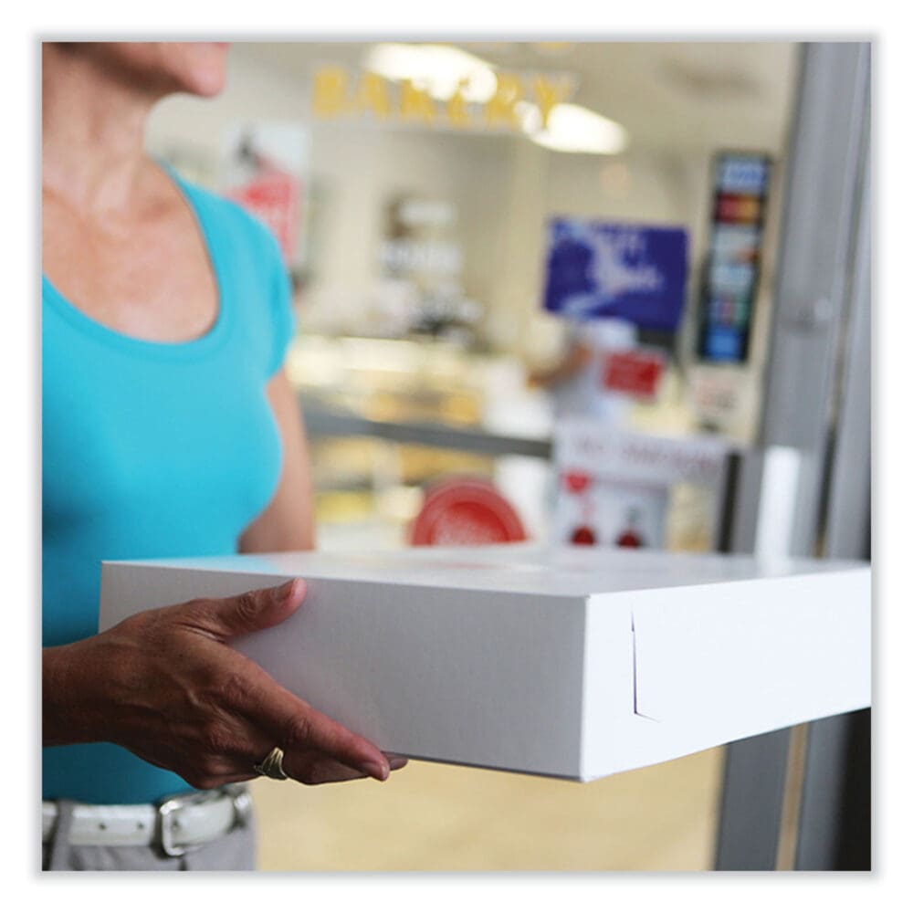 Bakery Boxes, Standard, 19 x 14 x 4, White, Paper, 50/Carton - Image 3