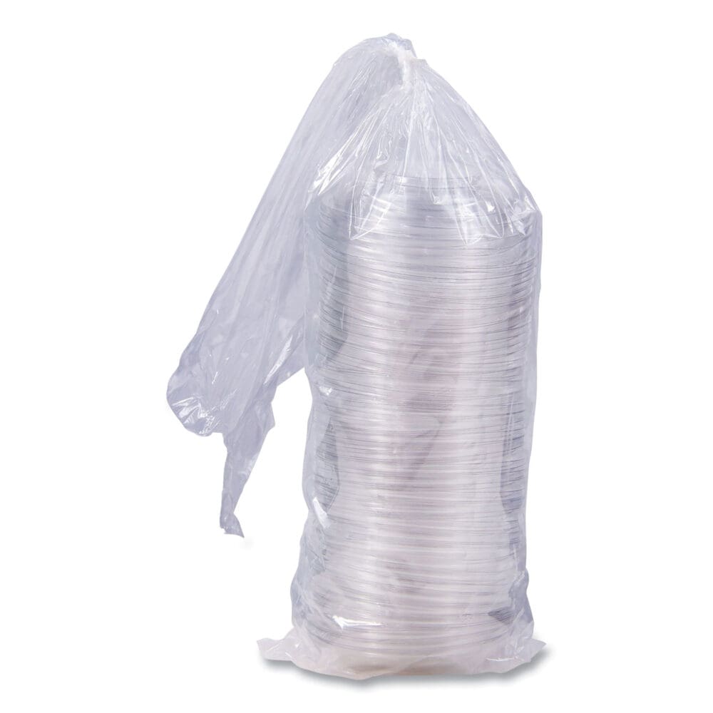 PresentaBowls Lids, Clear, Fits 24-64 oz Bowls, 7.3" Diameter x 1.1"hj, Plastic, 252/Carton - Image 5