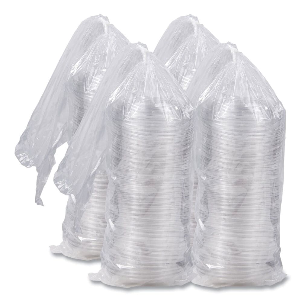 PresentaBowls Lids, Clear, Fits 24-64 oz Bowls, 7.3" Diameter x 1.1"hj, Plastic, 252/Carton - Image 2