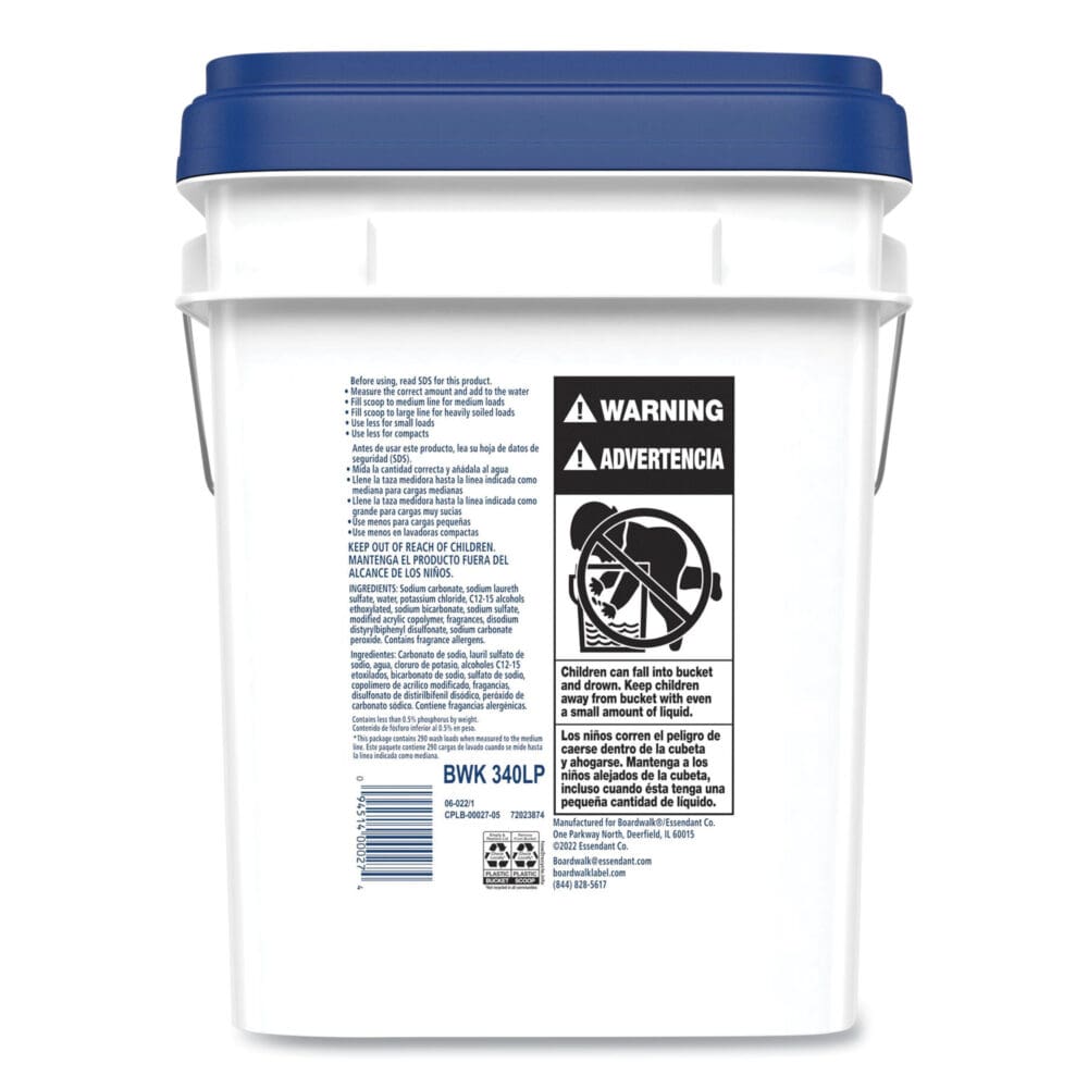 Laundry Detergent Powder, Low Foam, Crisp Clean Scent, 18 lb Pail - Image 2