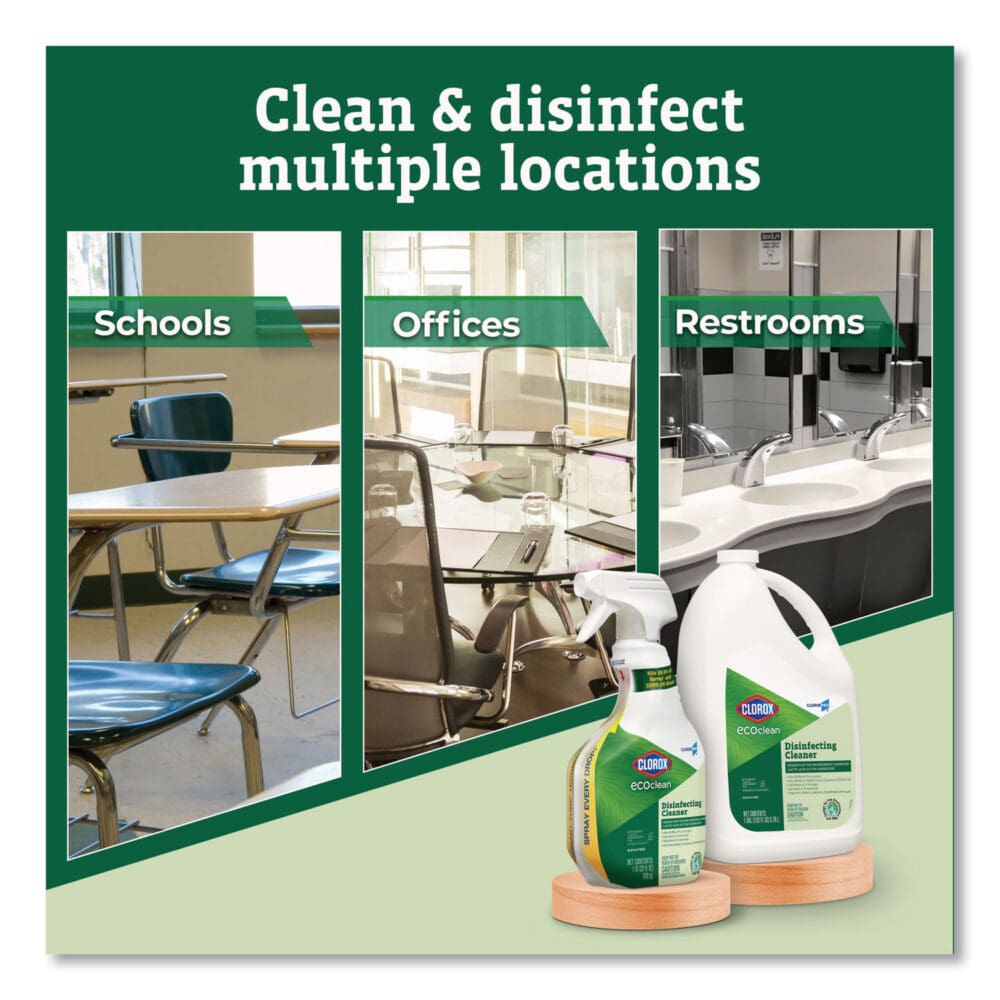 Clorox Pro EcoClean Disinfecting Cleaner, Unscented, 128 oz Refill Bottle, 4/Carton - Image 3