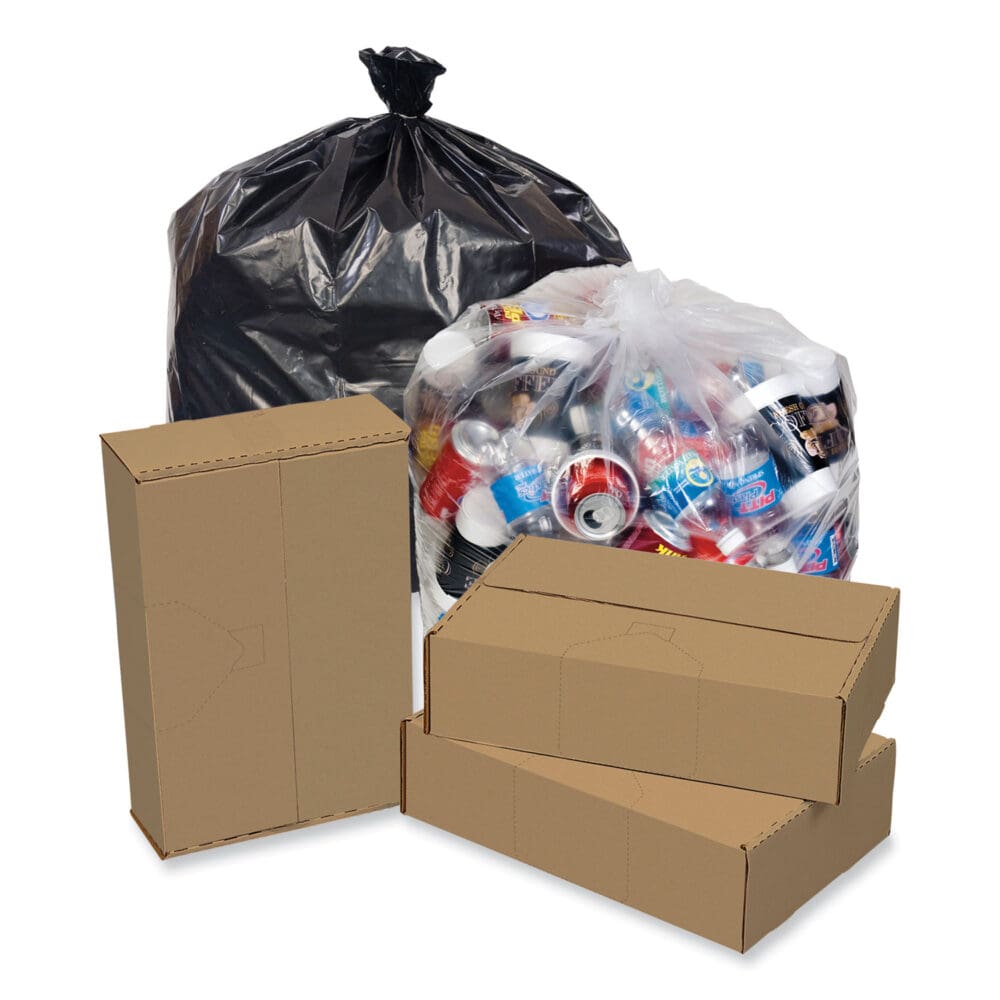 Eco Strong Plus Can Liners, 60 gal, 1.7 mil, 38 x 58, Black, 100/Carton - Image 3