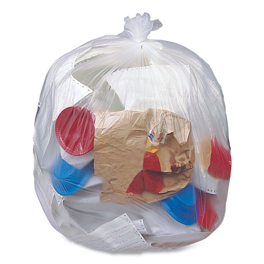 Eco Strong Plus Can Liners, 40 gal, 1.35 mil, 40 x 46, Natural, 100/Carton - Image 4