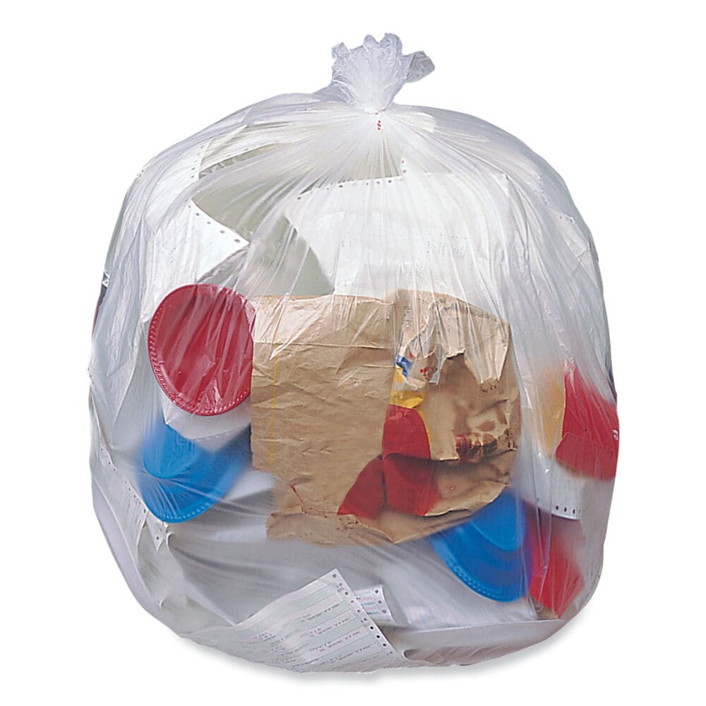 Eco Strong Plus Can Liners, 33 gal, 13 mic, 33 x 39, Natural, 250/Carton - Image 3