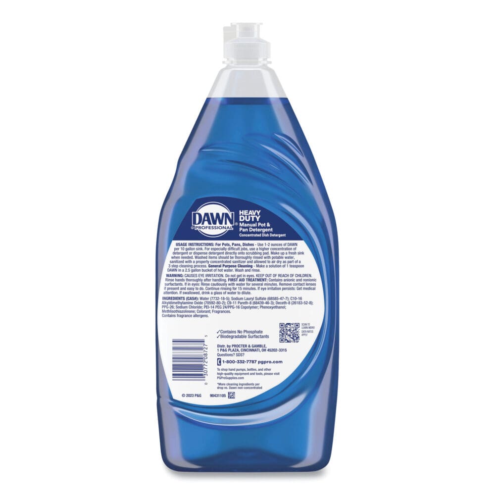 Heavy-Duty Manual Pot/Pan Dish Detergent, Original Scent, 38 oz Bottle, 8/Carton - Image 2