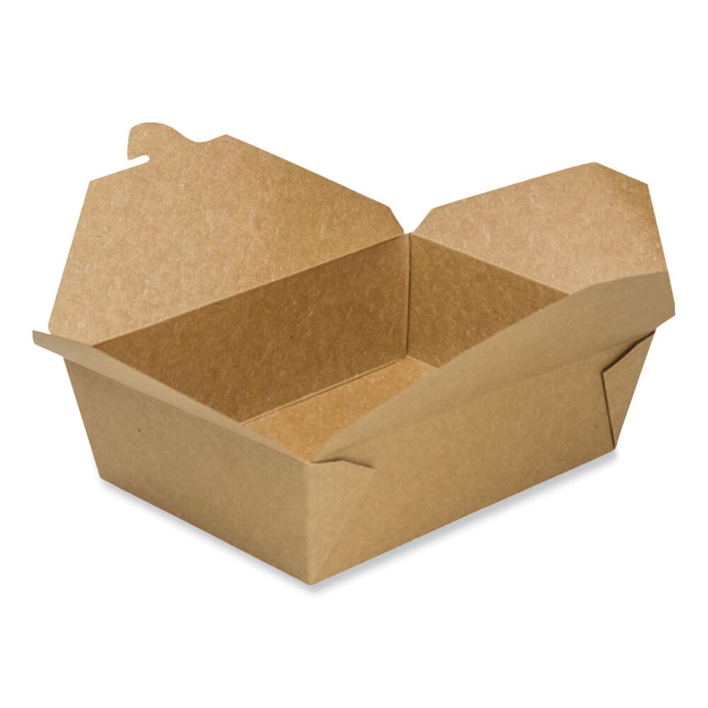 Reclosable Kraft Take-Out Box, 76 oz, Paper, 200/Carton - Image 3
