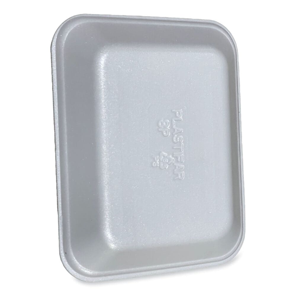 Meat Trays, #8P, 10.8 x 8.82 x 1.5, White, 200/Carton - Image 3