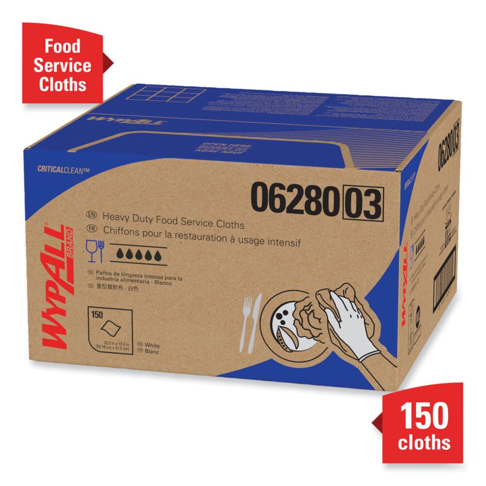 X80 Foodservice Towel, Kimfresh Antimicrobial Hydroknit, 12 x 23.4, Unscented, White/Blue Stripe, 150/Carton - Image 2