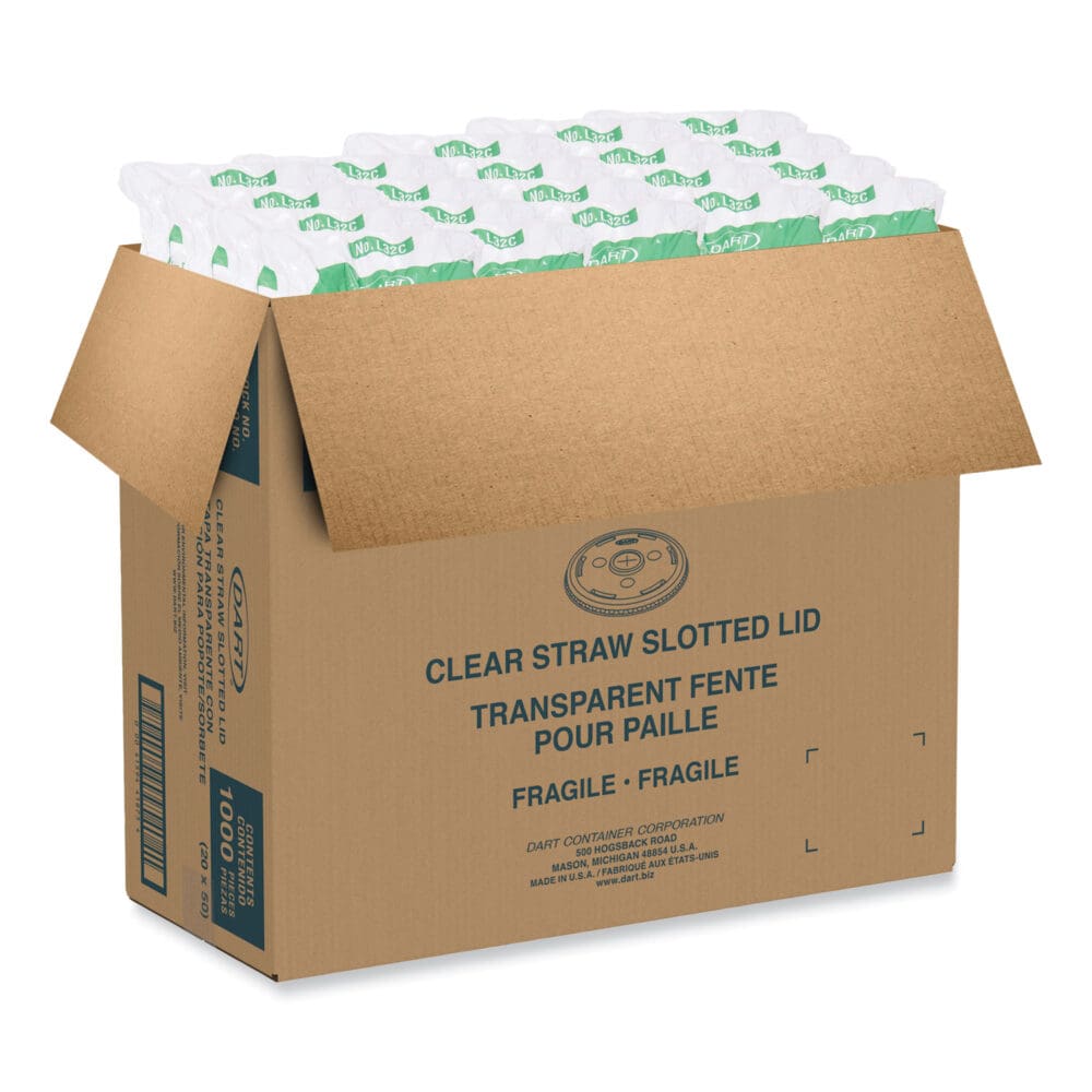 Straw-Slot Cold Cup Lids, Fits 30 oz to 32 oz Cups, Clear, 50/Sleeve, 20 Sleeves/Carton - Image 4