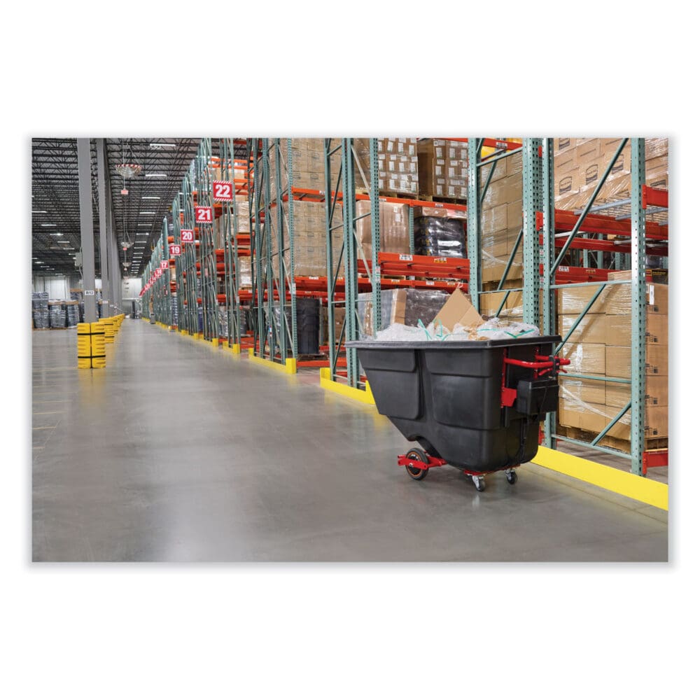 Motorized Roto Tilt Truck, 202 gal, 1,000 lb Capacity, Plastic, Black - Image 2