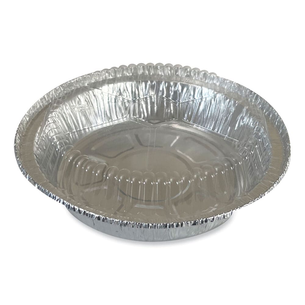 Round Aluminum To-Go Container Lids, Flat Lid, 7", Silver, Paper, 500/Carton - Image 3