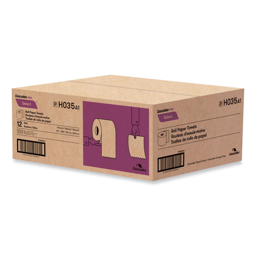 Select Hardwound Roll Towels, 1-Ply, 7.88" x 350 ft, Natural, 12 Rolls/Carton - Image 2