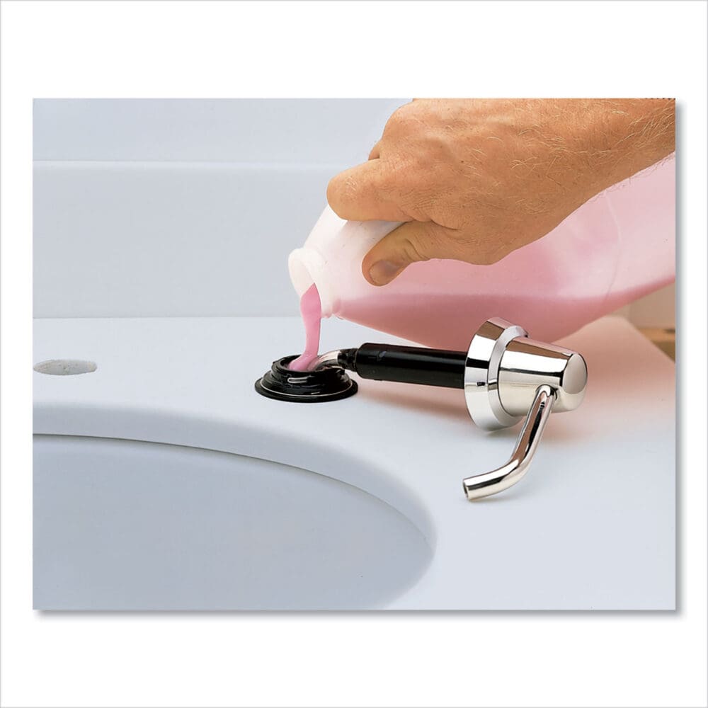 Contura Lavatory-Mounted Soap Dispenser, 34 oz, 3.31 x 4 x 17.63, Chrome/Stainless Steel - Image 2