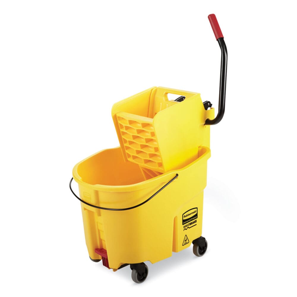 WaveBrake 2.0 Bucket/Wringer Combos, Side-Press, 26 qt, Plastic, Yellow - Image 2