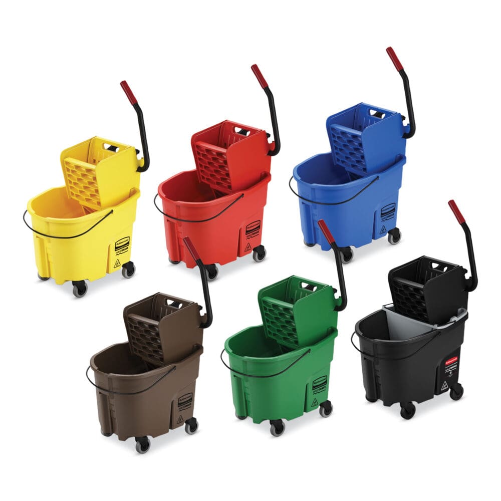 WaveBrake 2.0 Bucket/Wringer Combos, Side-Press, 26 qt, Plastic, Yellow - Image 8