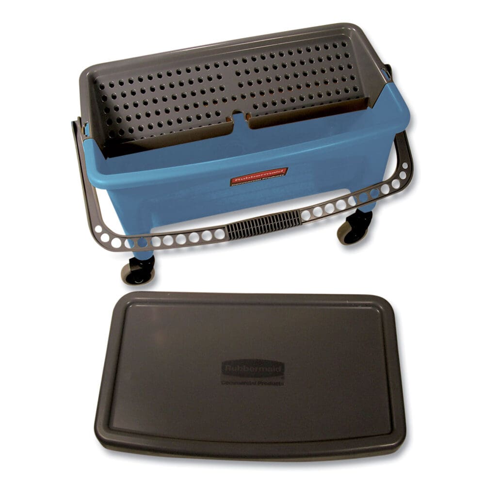 Microfiber Finish Bucket, with Lid, 3 gal, Blue - Image 2