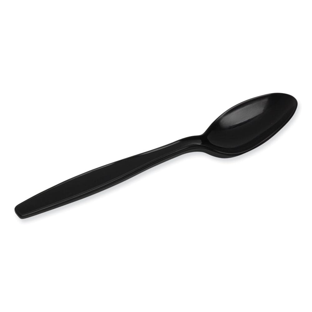 Individually Wrapped Heavyweight Teaspoons, Polypropylene, Black, 1,000/Carton - Image 4