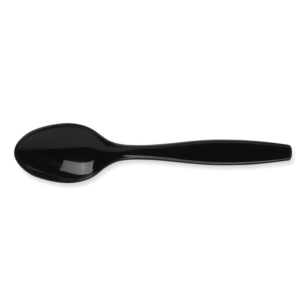 Individually Wrapped Heavyweight Teaspoons, Polypropylene, Black, 1,000/Carton - Image 2