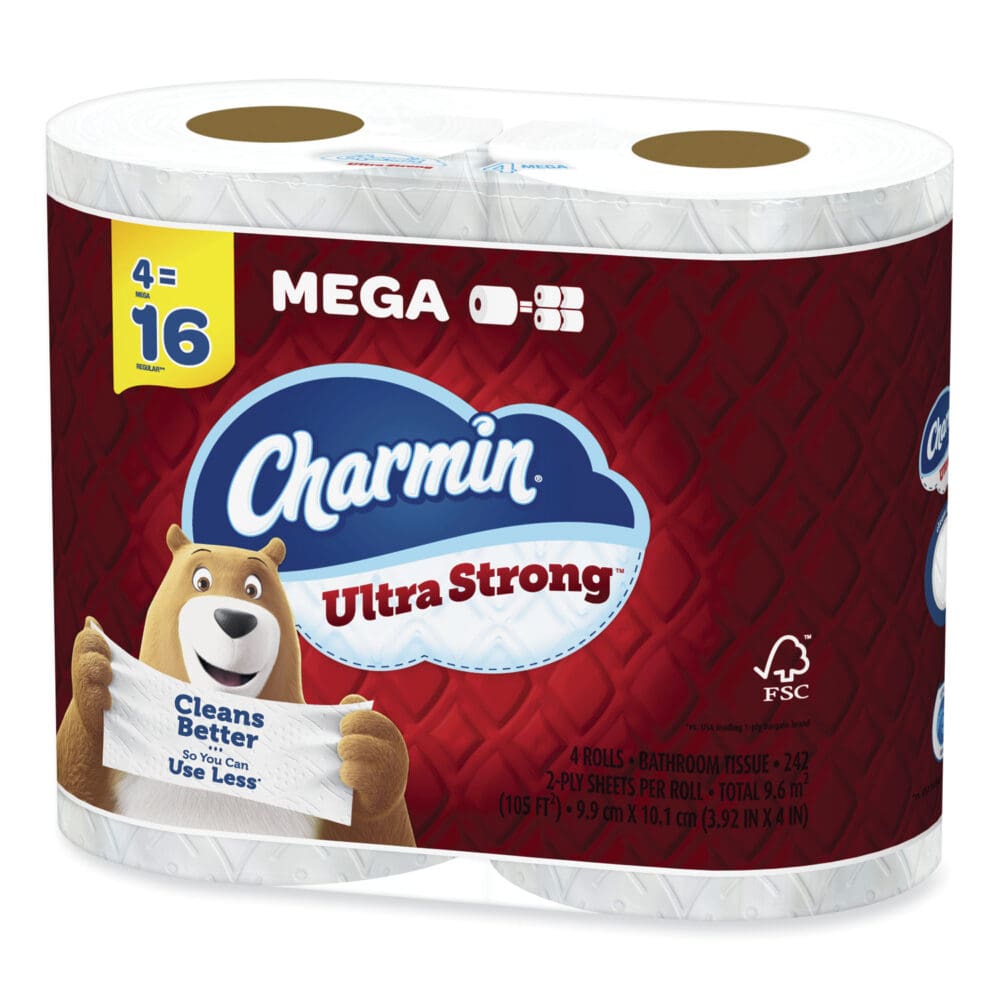Ultra Strong Bathroom Tissue, Septic Safe, 2-Ply, White, 242 Sheet/Roll, 4/Pack - Image 2