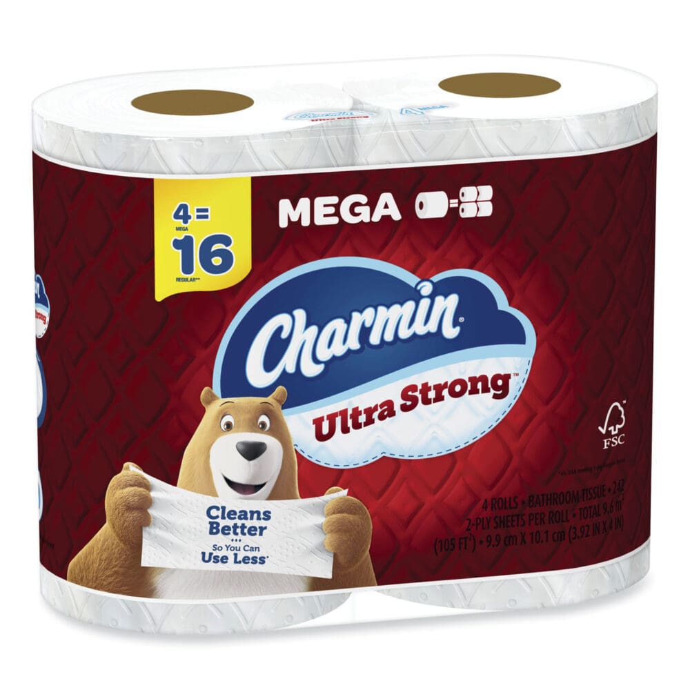 Ultra Strong Bathroom Tissue, Septic Safe, 2-Ply, White, 242 Sheet/Roll, 4/Pack - Image 3