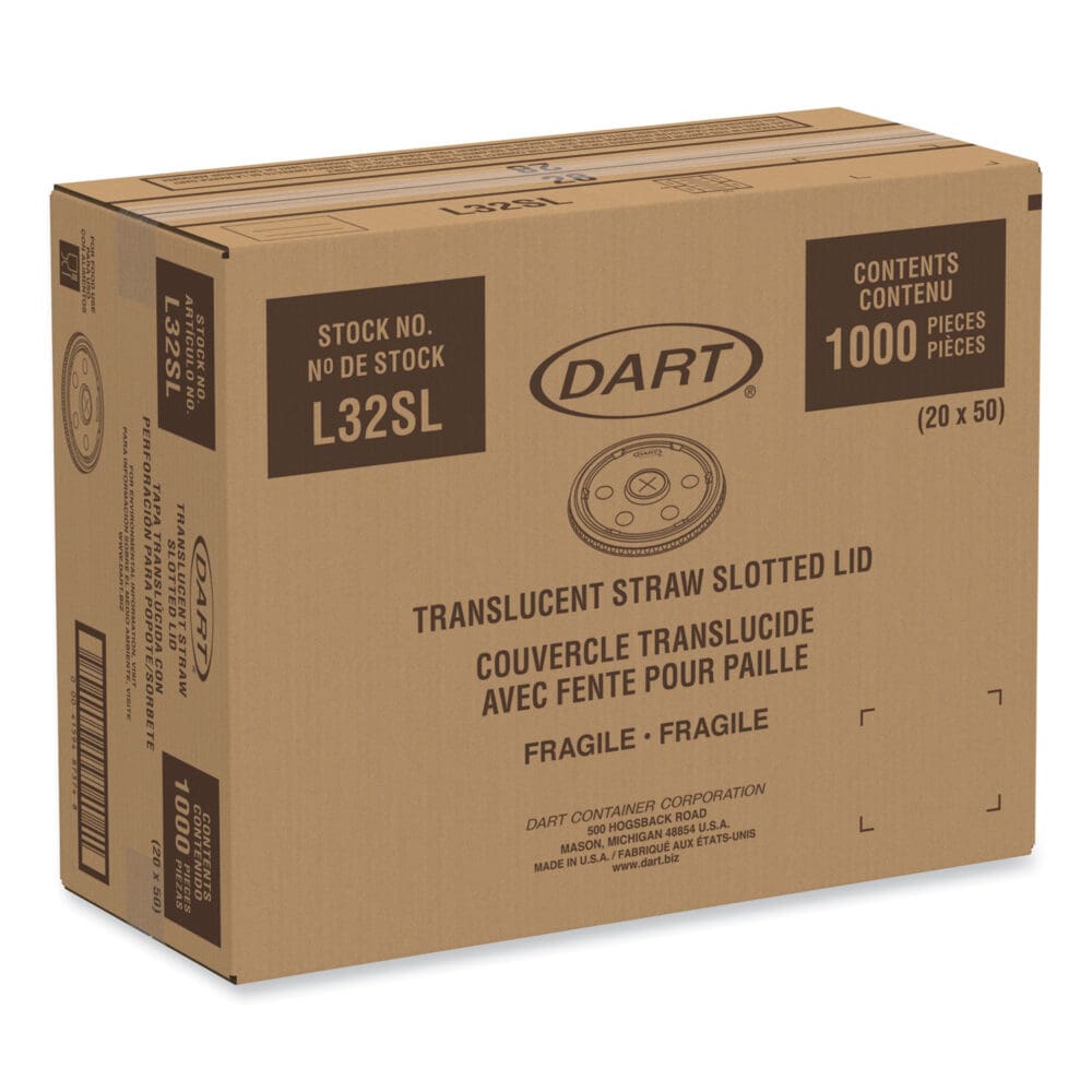 Lids for Foam Cups and Containers, Fits 32 oz, 44 oz, 60 oz Cups, Translucent, 1,000/Carton - Image 3