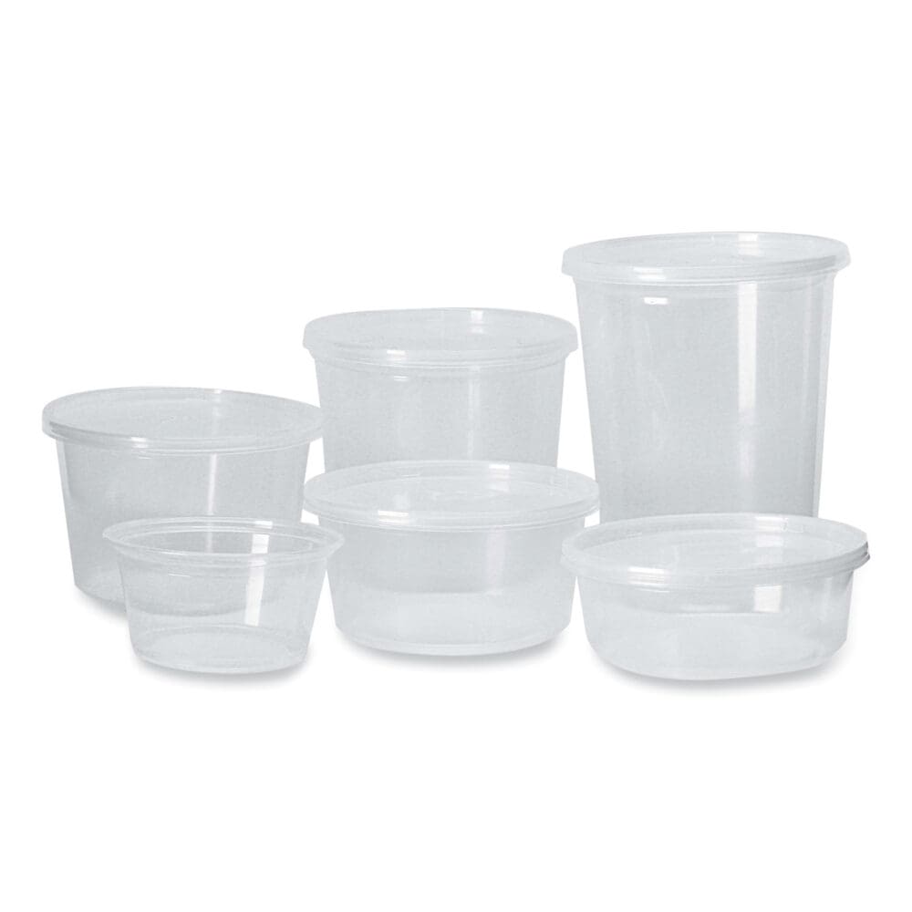 Microwavable Deli Containers, 12 oz, 4.6 Diameter x 2.3 h, Clear, Plastic, 500/Carton - Image 2